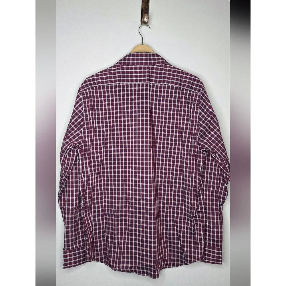 Lucky Brand Men’s Wine Plaid Button-Down Shirt